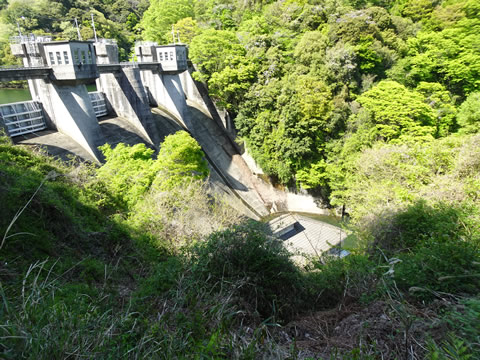 帰りに向道ダムの堰堤