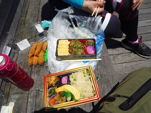 外で昼食でした