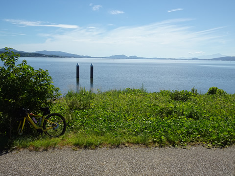 トイレ休憩場所から宍道湖です
