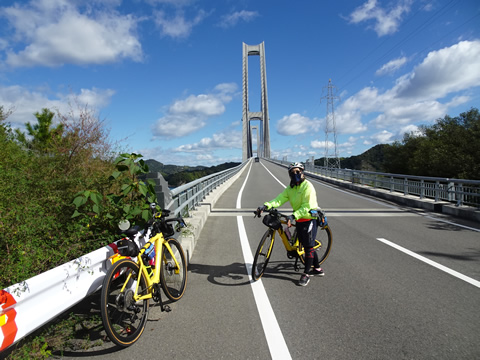 岩城橋の手前で