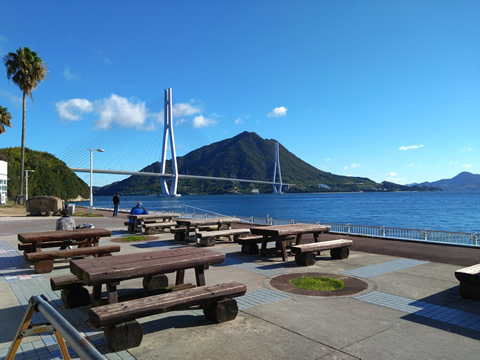 朝の多々羅大橋です